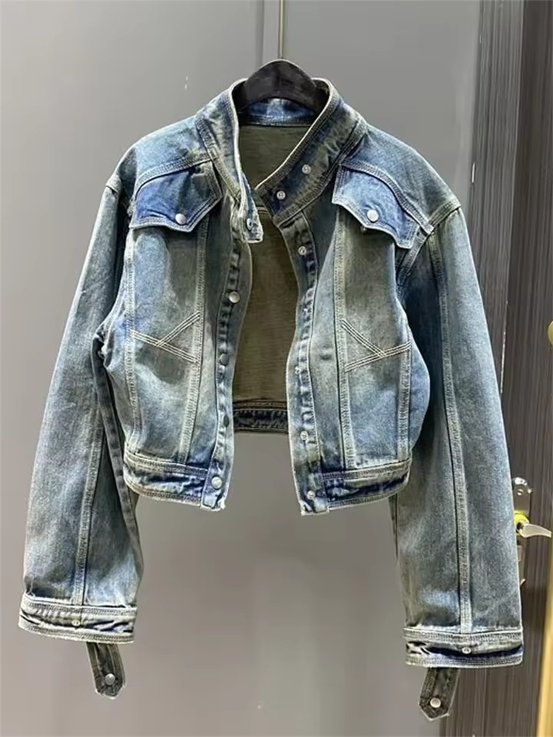 Winter Clothing Women Sale - Vintage Short Denim Jacket Women Spring