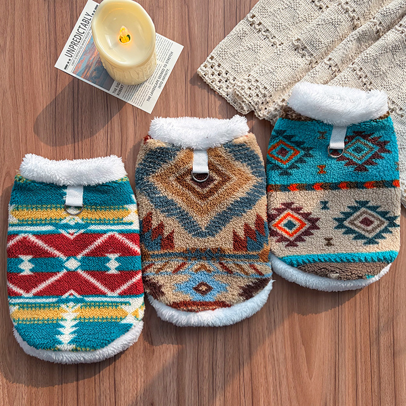Ethnic Diamond Pattern Pet Ves - Winter Clothing For Dogs ulasan dan harga