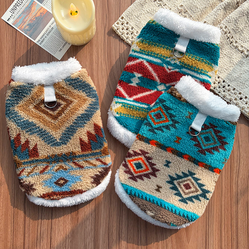 Ethnic Diamond Pattern Pet Ves - Winter Clothing For Dogs ulasan dan harga