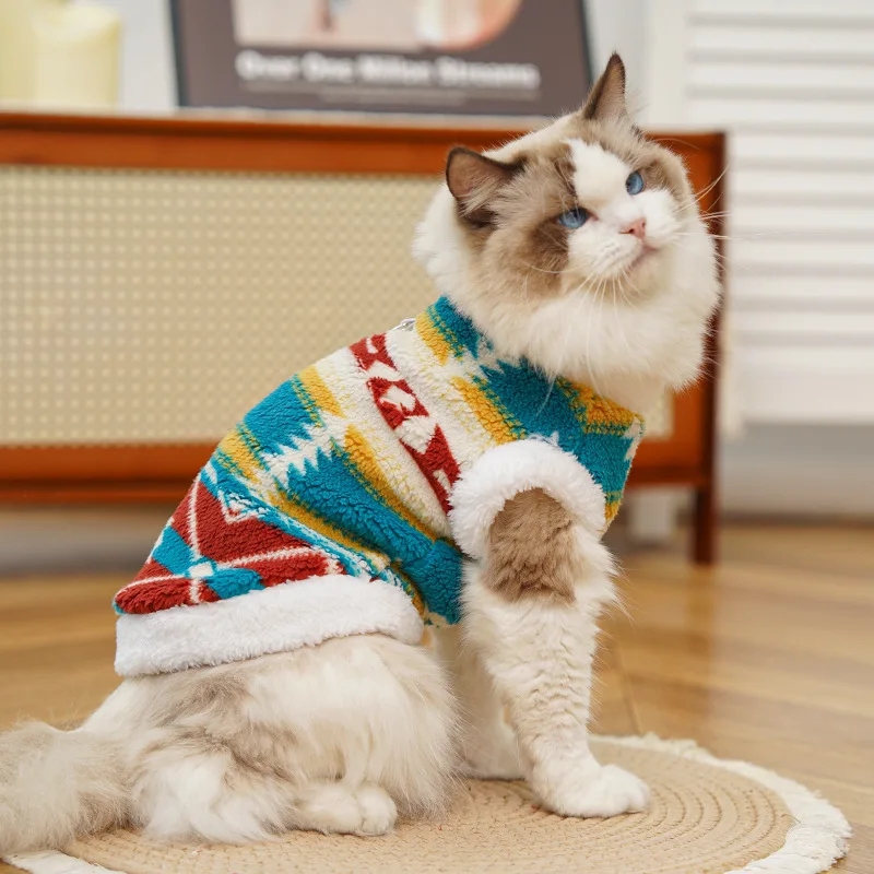 Ethnic Diamond Pattern Pet Ves - Winter Clothing For Dogs ulasan dan harga