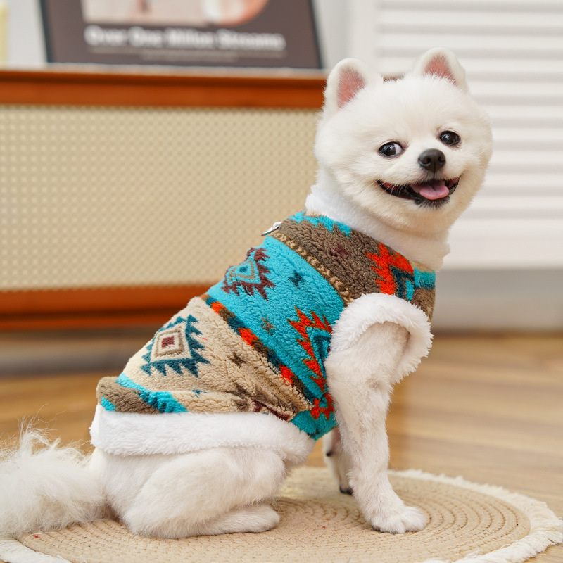 Ethnic Diamond Pattern Pet Ves - Winter Clothing For Dogs ulasan dan harga