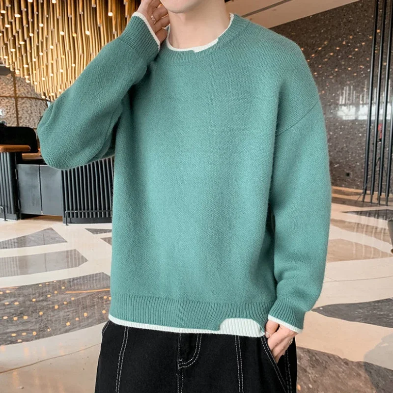 Man Clothes Pullovers Round Co - Winter Clothing Colors ulasan dan harga