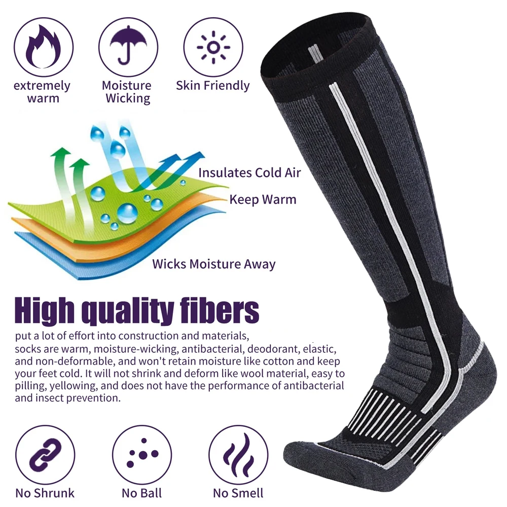 XQQMXX 1Pair Ski Socks Skiing  - Thermal Sock Merino ulasan dan harga