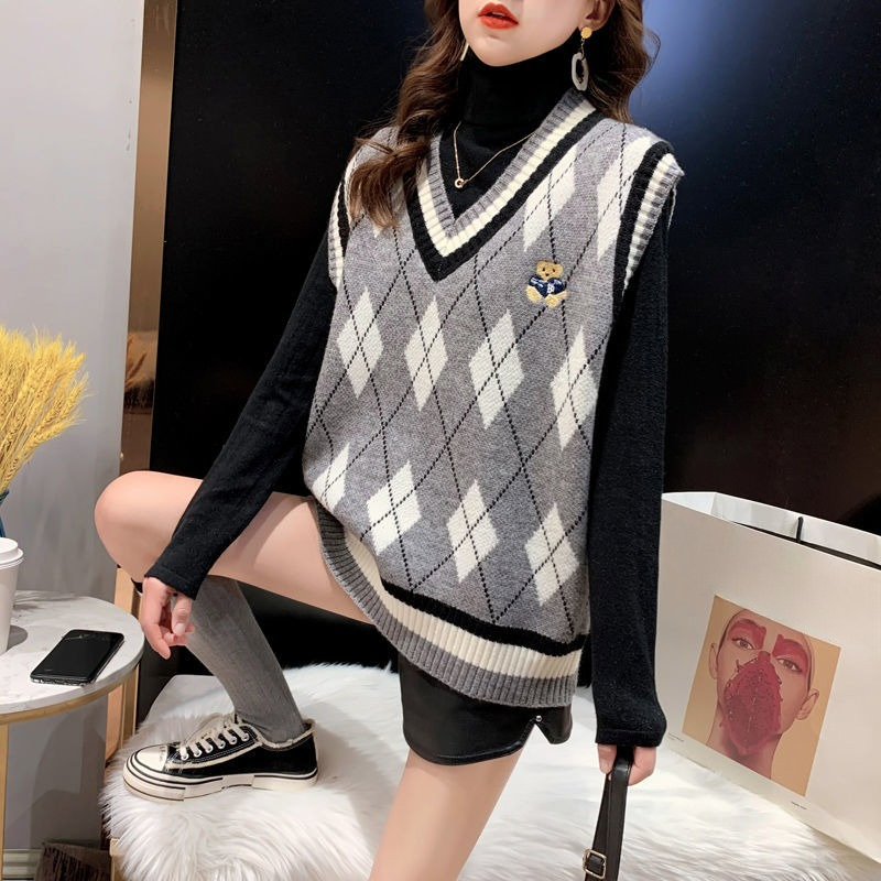 Red Knit Vests for Women Sleev - Winter Clothing Trends For Women ulasan dan harga