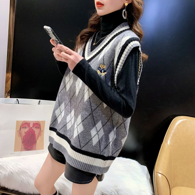 Red Knit Vests for Women Sleev - Winter Clothing Trends For Women ulasan dan harga