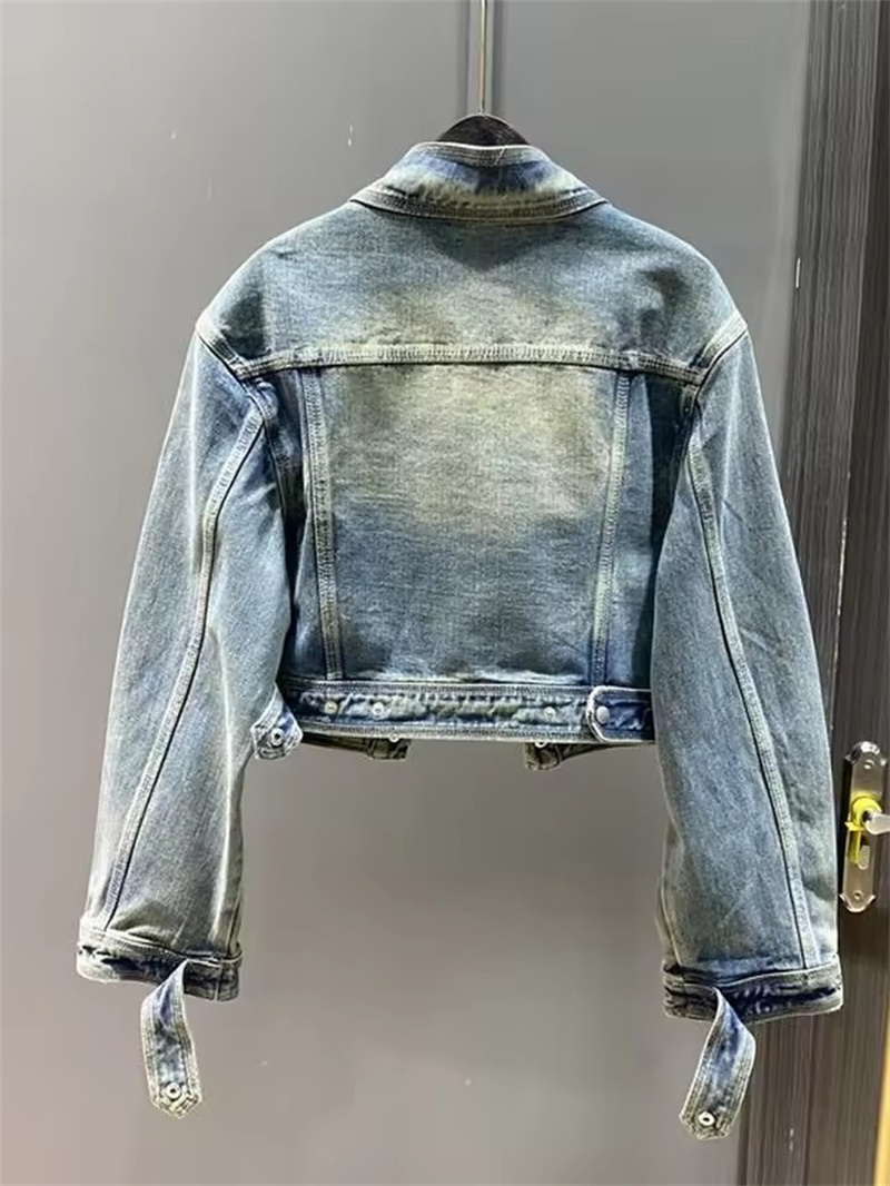 Vintage Short Denim Jacket Wom - Winter Clothing Women Sale ulasan dan harga