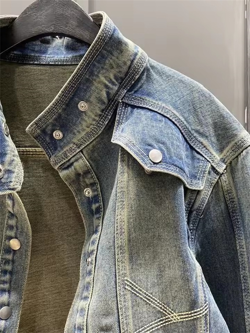 Vintage Short Denim Jacket Wom - Winter Clothing Women Sale ulasan dan harga