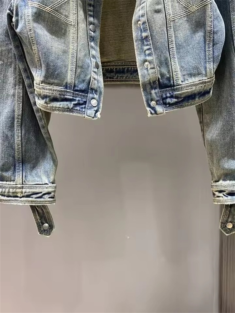 Vintage Short Denim Jacket Wom - Winter Clothing Women Sale ulasan dan harga