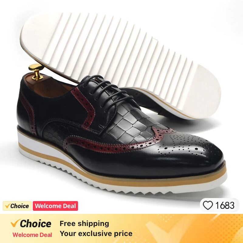 Handmade men shoes luxury bran - Winter Clothing Brands ulasan dan harga
