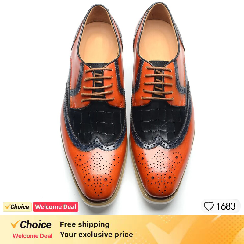 Handmade men shoes luxury bran - Winter Clothing Brands ulasan dan harga