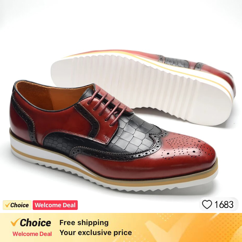 Handmade men shoes luxury bran - Winter Clothing Brands ulasan dan harga