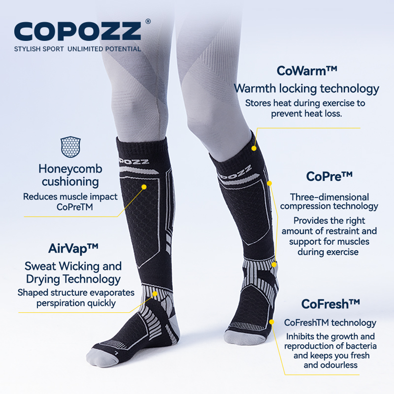 COPOZZ New Winter Ski Socks Me - Thermal Sock Merino ulasan dan harga