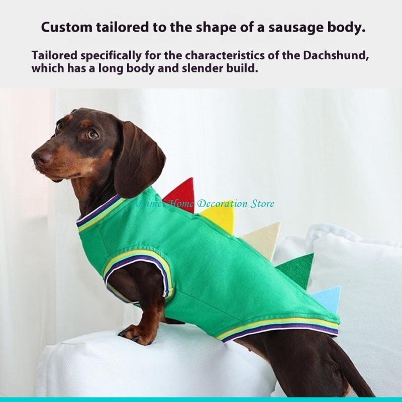 H7BF Dachshund Dinosaur Theme  - Winter Clothing For Dogs ulasan dan harga