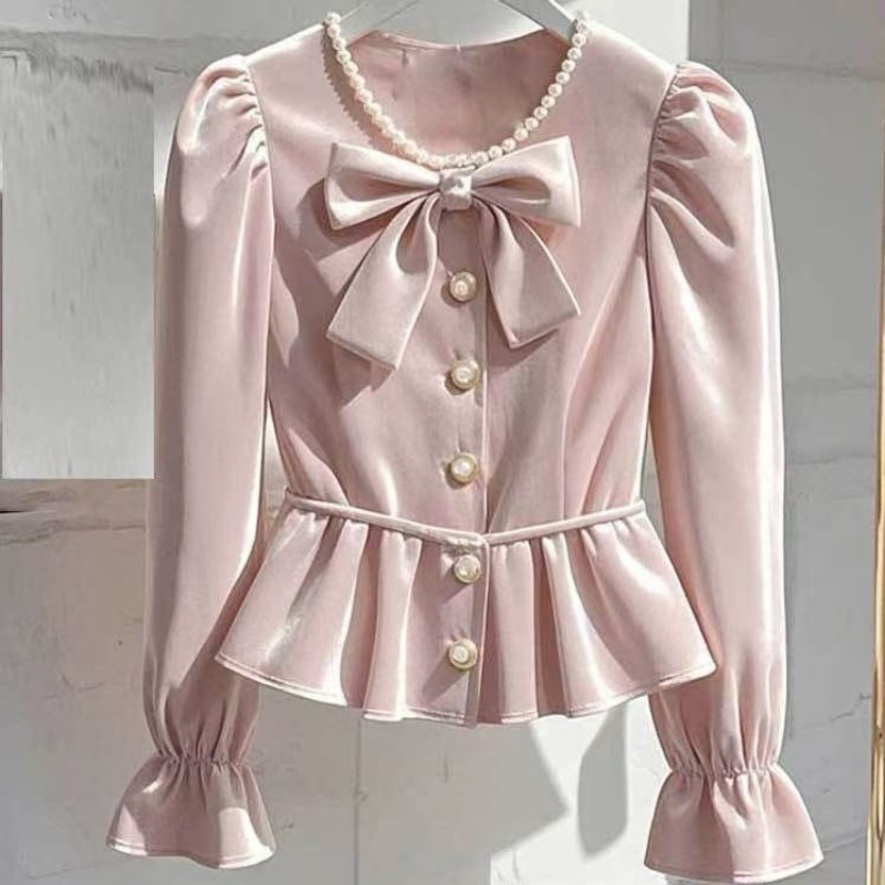 Temperament Solid Bow Patchwor - Winter Clothing Trends For Women ulasan dan harga
