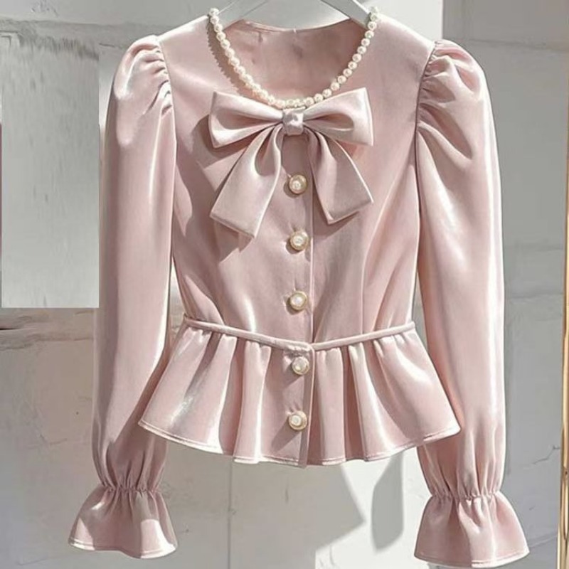 Temperament Solid Bow Patchwor - Winter Clothing Trends For Women ulasan dan harga