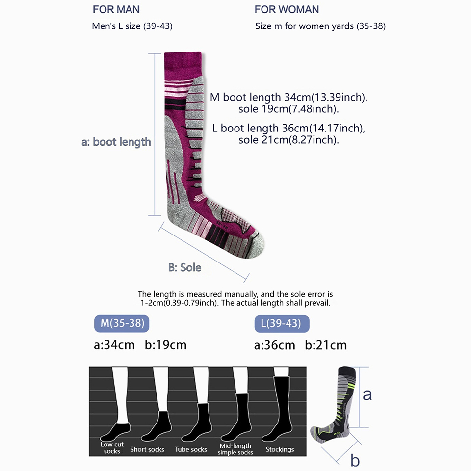 GTUBIKE Merino Wool Ski Socks, - Thermal Sock Merino ulasan dan harga
