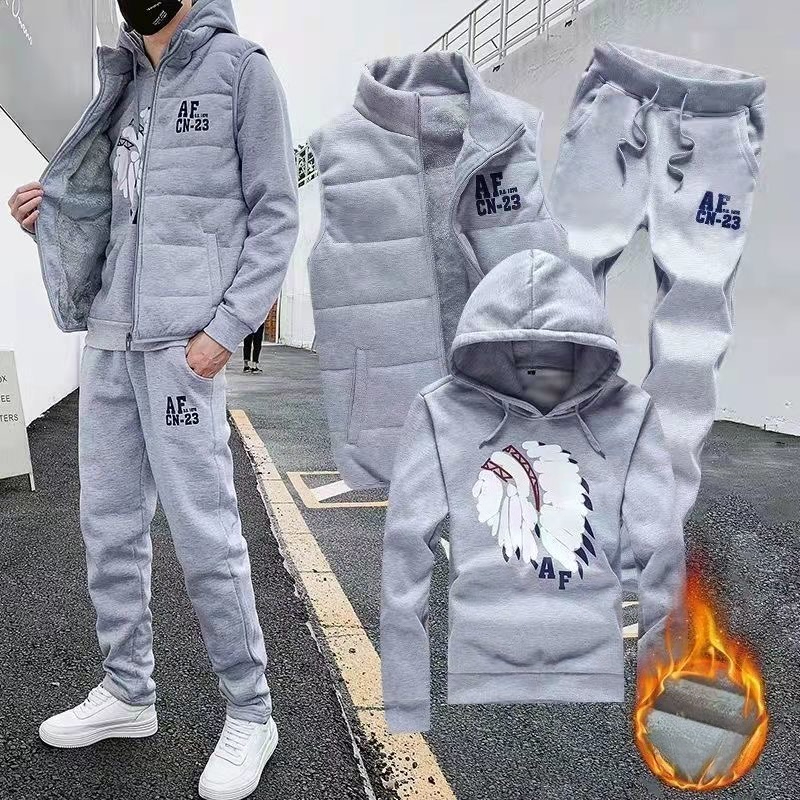 3 Pieces Set Hoodies+Vest+Pant - Winter Clothing ulasan dan harga
