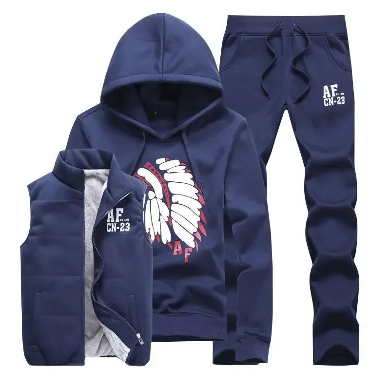 3 Pieces Set Hoodies+Vest+Pant - Winter Clothing ulasan dan harga