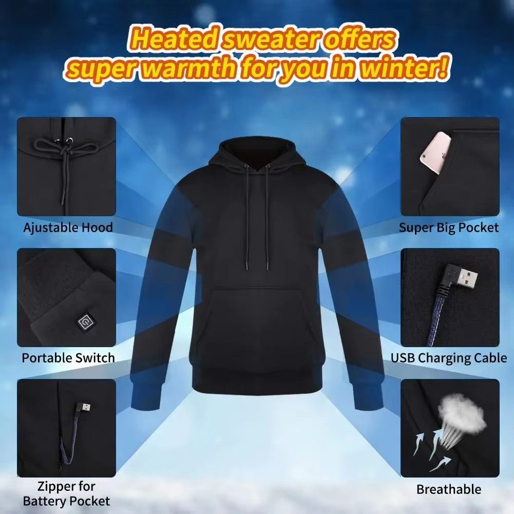 Women USB Heating Hoodies men  - Winter Clothing Essentials ulasan dan harga