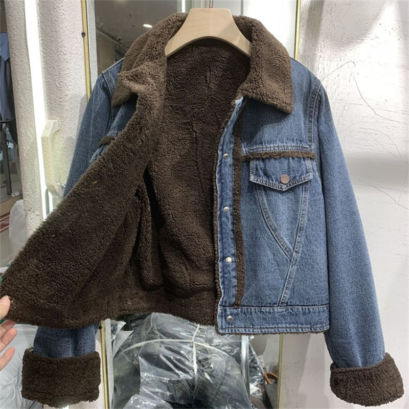 Thickened Denim Winter Coat Co - Winter Clothing Women Sale ulasan dan harga