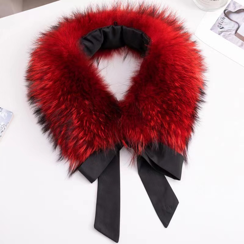 Natural Raccoon Fur Collar War - Winter Clothing Essentials ulasan dan harga