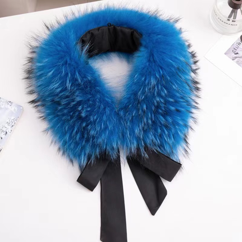 Natural Raccoon Fur Collar War - Winter Clothing Essentials ulasan dan harga