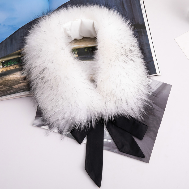Natural Raccoon Fur Collar War - Winter Clothing Essentials ulasan dan harga